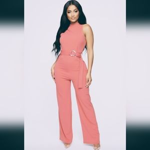 Fashion nova belted jumpsuit m
